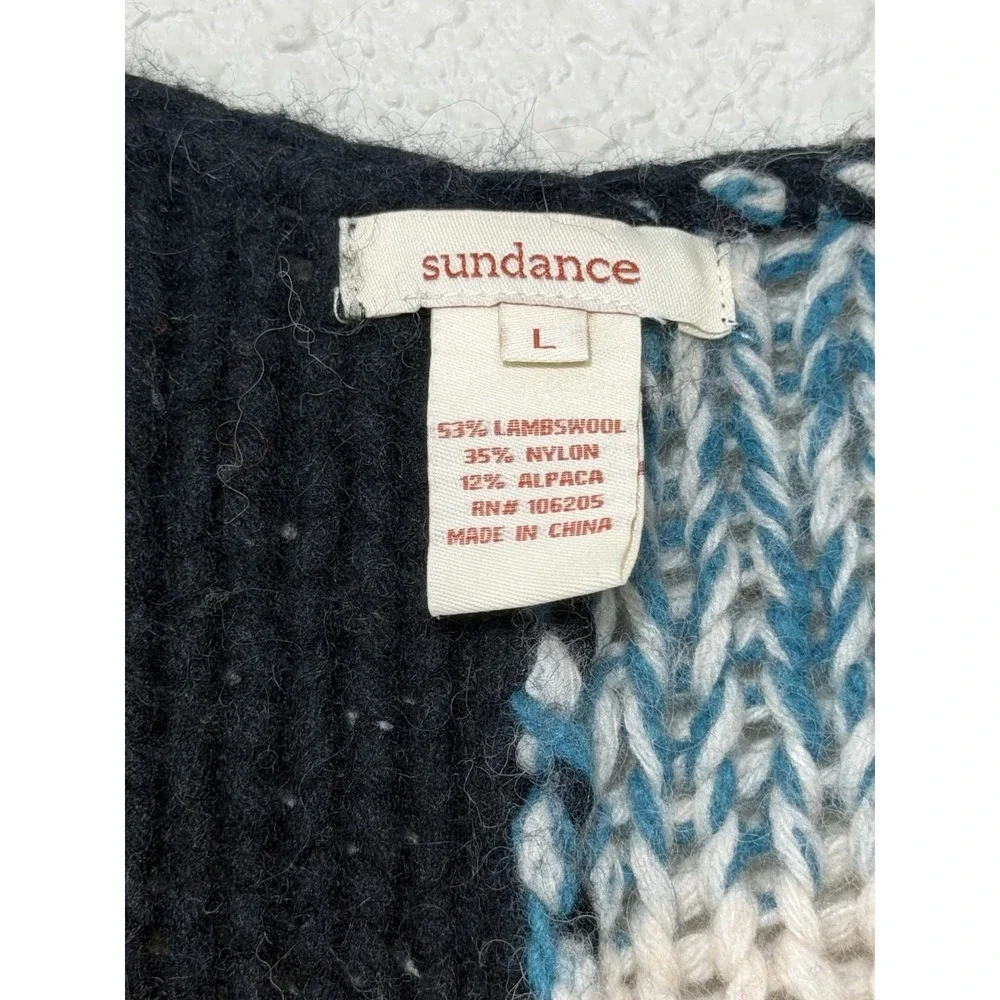 Sundance L Wool Blend Cardigan Crochet Boho Colorful Chic Country Open Oversized - Picture 4 of 7